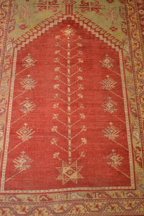 Antique Turkish Ushak / Oriental Rug 4'5" x 6'3" - Crafters and Weavers