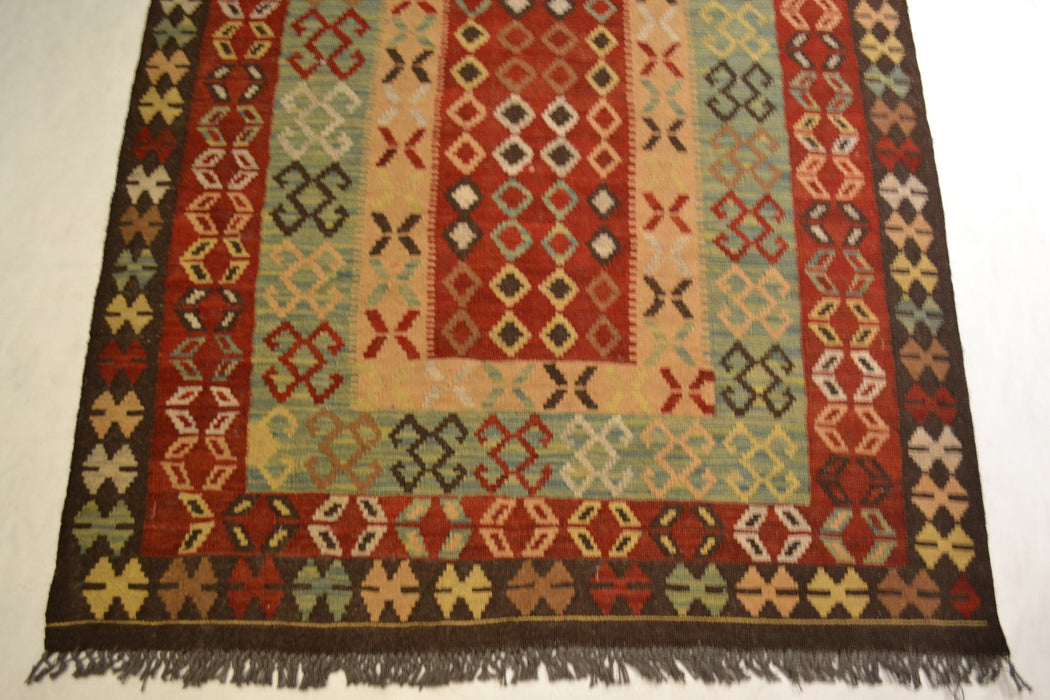 Tribal Afghan Oriental Rug 3'8" x 6'5" - Crafters and Weavers