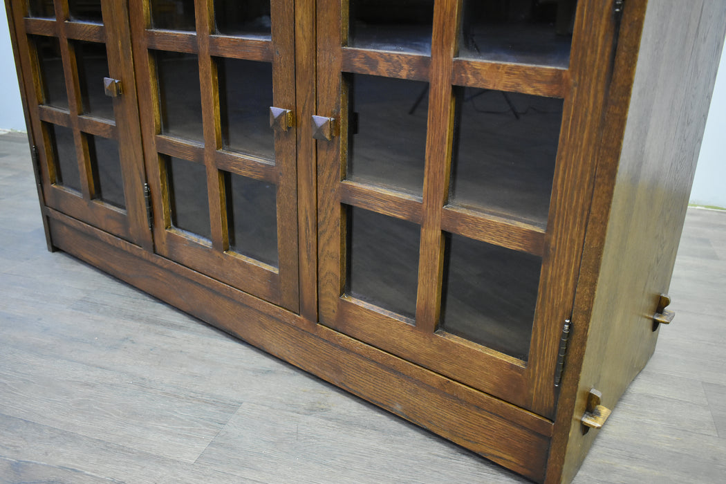 SOLD OUT Mission Oak 3 Door Console - Walnut (W1) - Crafters and Weavers