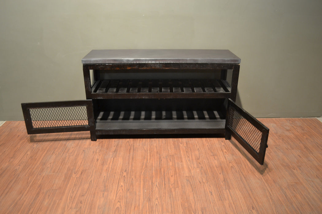 Elements Collection Zinc Top TV Stand - Crafters and Weavers