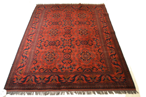 Tribal Unkhoi Oriental Rug 5'0" x 6'7" - Crafters and Weavers