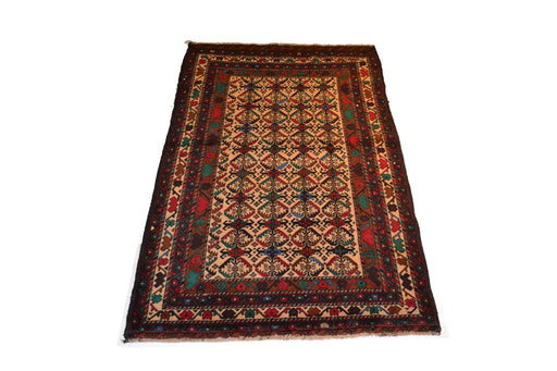 Tribal Balouchi Oriental Rug 3'8"x 5'8" - Crafters and Weavers