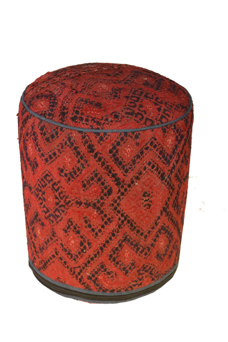 Rug Pouf / Rug Sitting Stool Ottoman made of vintage kilim rug # 30 - Crafters and Weavers