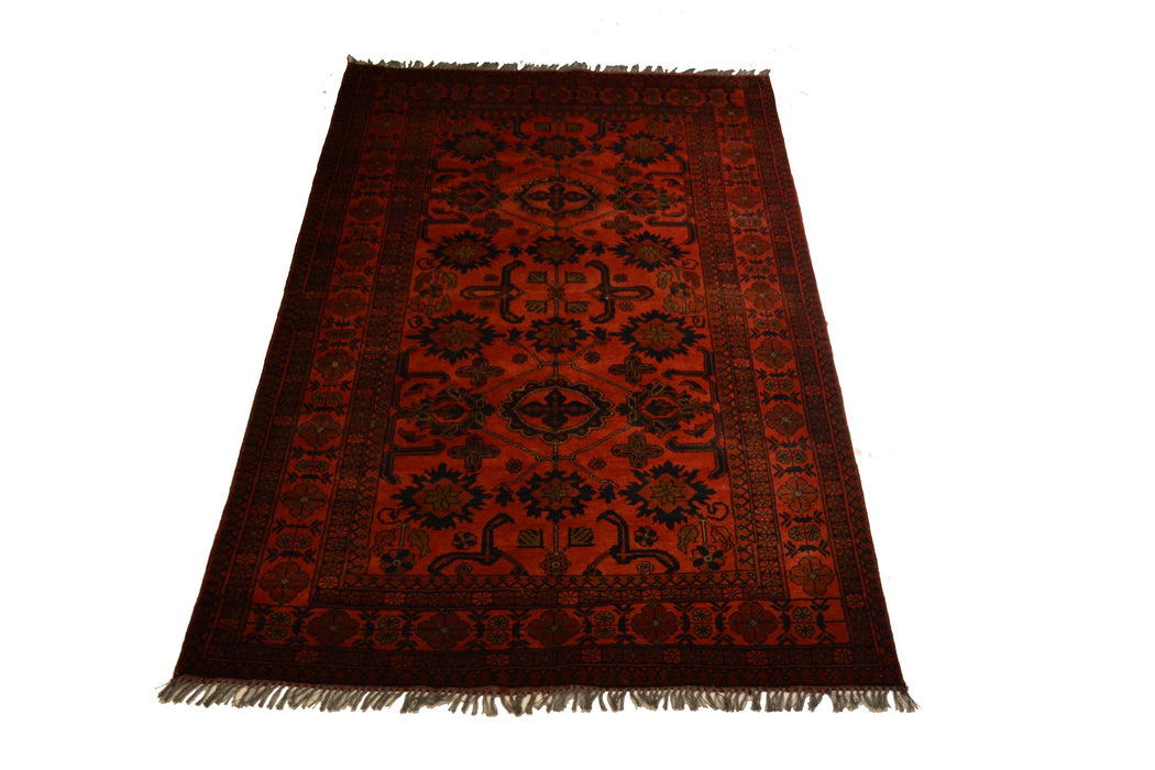 Tribal Unkhoi Oriental Rug 4'0" x 6'4" - Crafters and Weavers