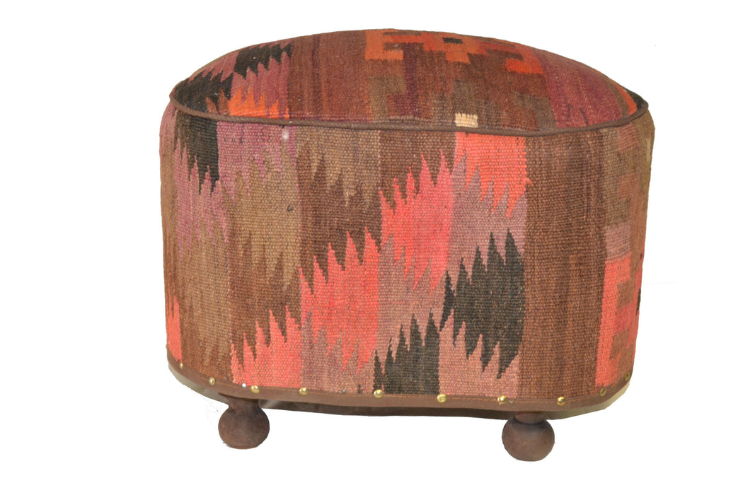 SOLD OUT Rug Pouf / Rug Sitting Stool / Rug Ottoman / Kilim Sitting Stool / Stools # 78 - Crafters and Weavers