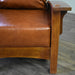 Craftsman / Mission Leather and Oak Morris Chair - Russet Brown Leather (RB2) - Crafters and Weavers