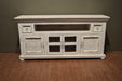 Keystone Carved 65 inch TV Stand - White - Crafters and Weavers