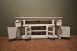Keystone Carved 65 inch TV Stand - White - Crafters and Weavers