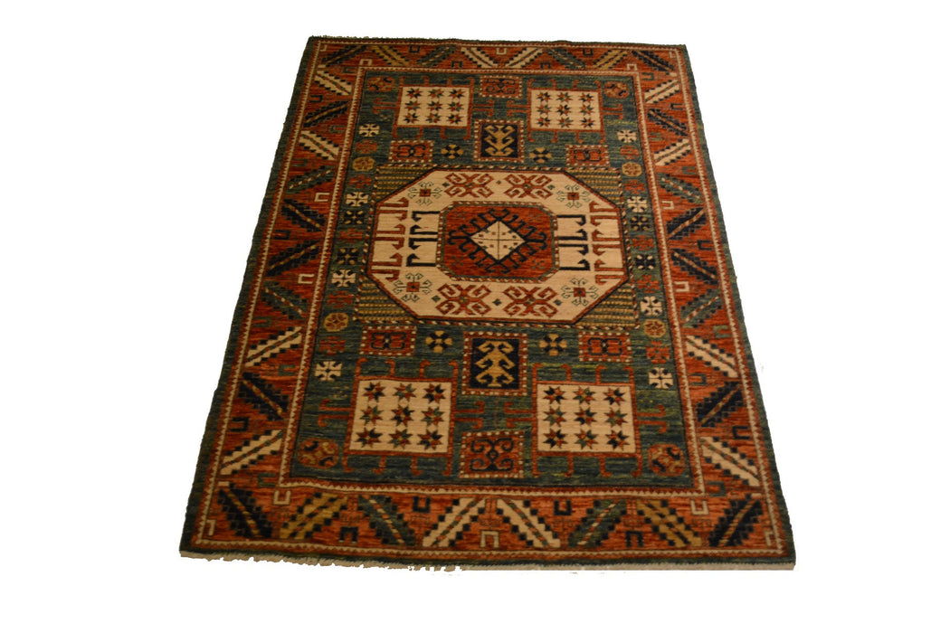 rug3647 4.2 x 6 Kazak Rug - Crafters and Weavers