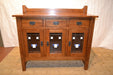 OUT OF STOCK Arts and Crafts Stained Glass Buffet / Sideboard - Crafters and Weavers