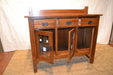 OUT OF STOCK Arts and Crafts Stained Glass Buffet / Sideboard - Crafters and Weavers