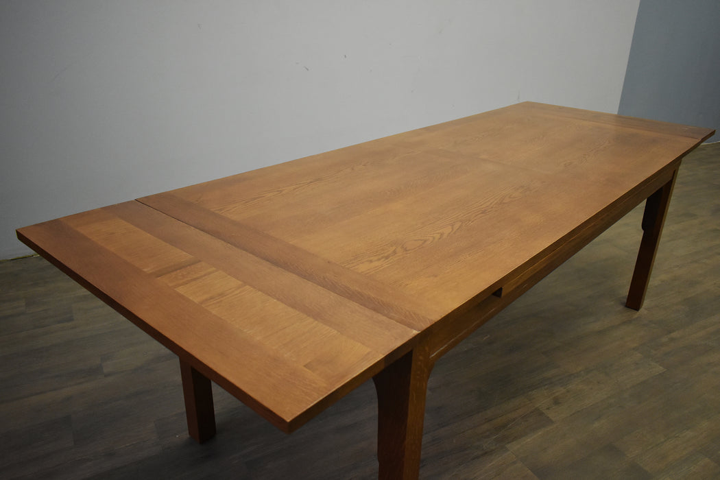 SOLD OUT Mission Stow Leaf Table & High Back Chair Dining Set - Light Oak - Crafters and Weavers