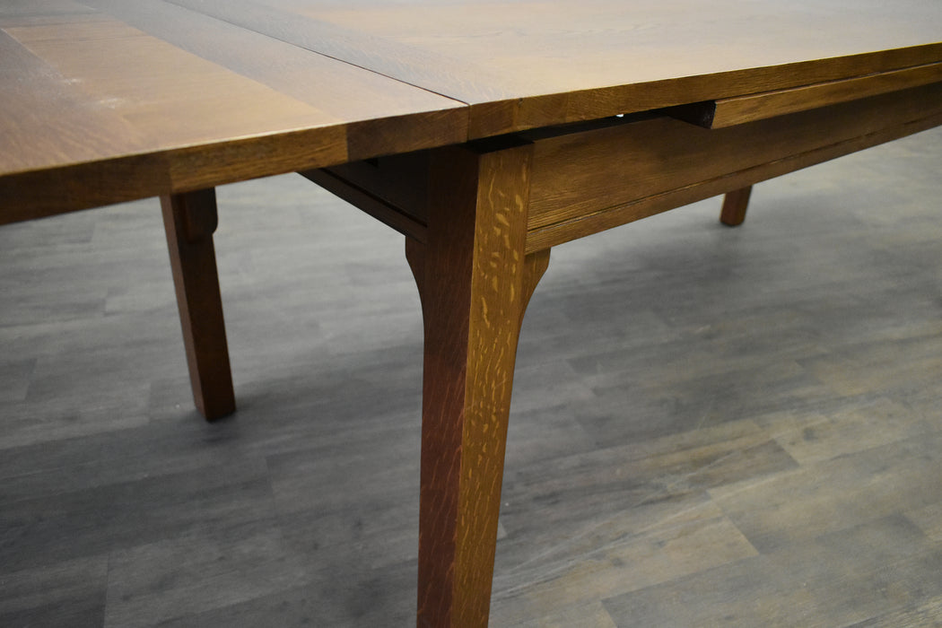 SOLD OUT Mission Stow Leaf Table & High Back Chair Dining Set - Light Oak - Crafters and Weavers