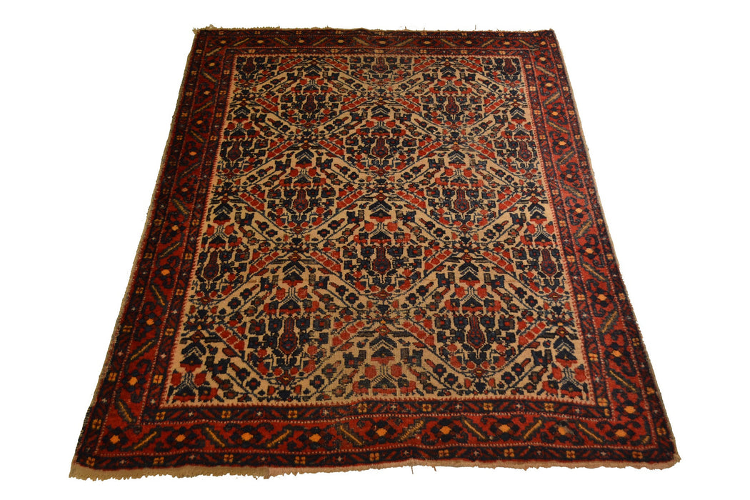 rugK69 4.10 x 6 Persian Hamadan Rug - Crafters and Weavers
