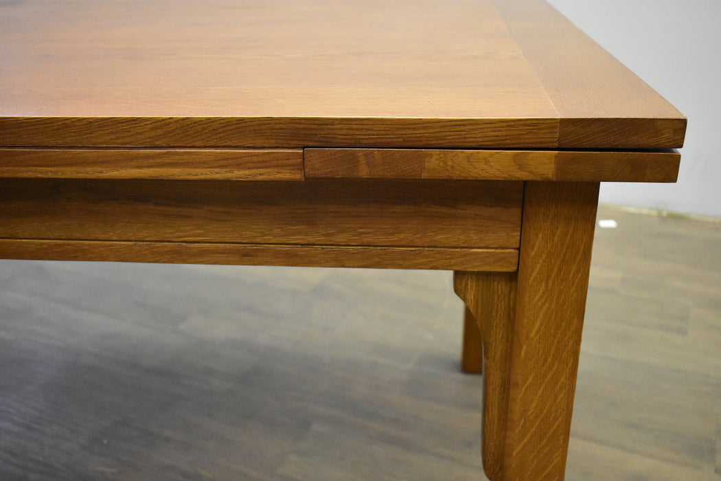 SOLD OUT Mission Stow Leaf Table & High Back Chair Dining Set - Light Oak - Crafters and Weavers