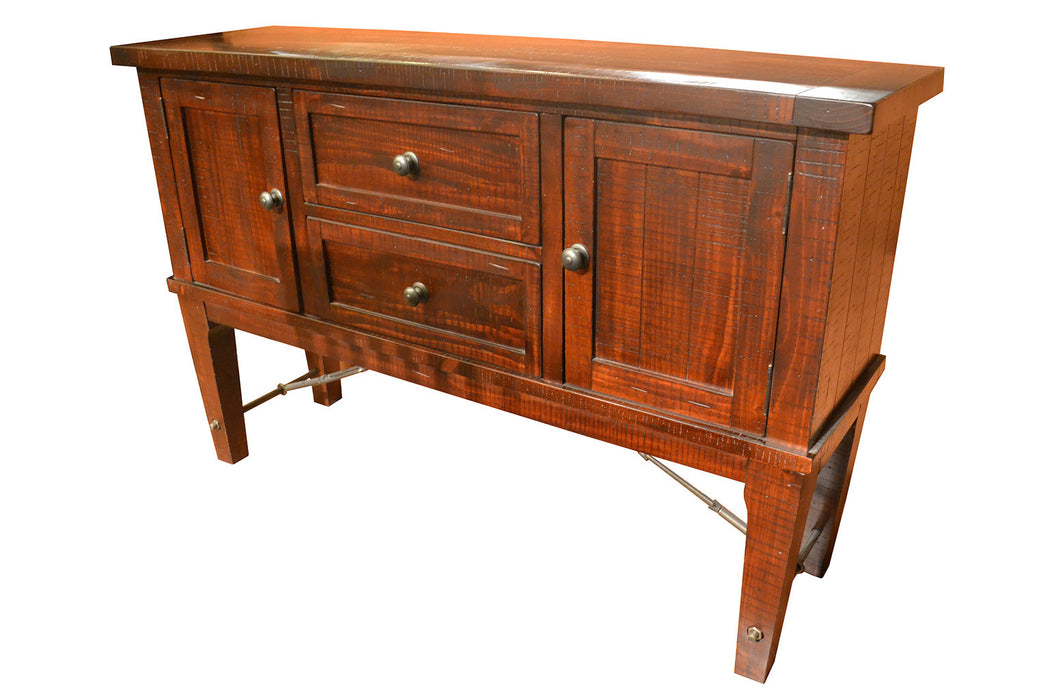 Trestle Buffet with Wine Storage - 62" - Crafters and Weavers