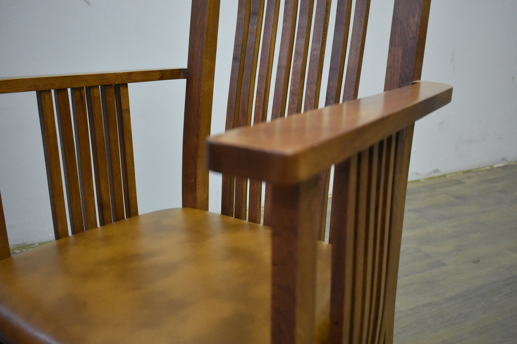 SOLD OUT Mission Stow Leaf Table & High Back Chair Dining Set - Light Oak - Crafters and Weavers