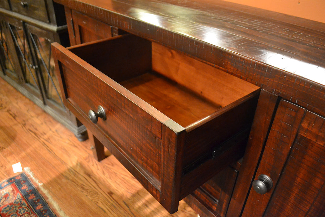 Trestle Buffet with Wine Storage - 62" - Crafters and Weavers