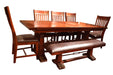 Trestle Dining Table Set - Crafters and Weavers