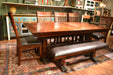 Trestle Dining Table Set - Crafters and Weavers