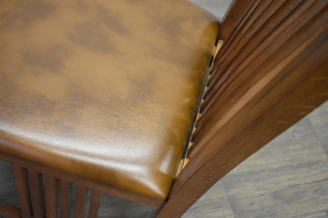SOLD OUT Mission Stow Leaf Table & High Back Chair Dining Set - Light Oak - Crafters and Weavers