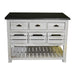 Barlow Crate Kitchen Island with Zinc Top - Distressed White - Crafters and Weavers