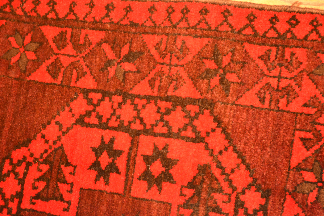 Tribal Afghan Fielpa Oriental Rug 4'0" x 7'7" - Crafters and Weavers