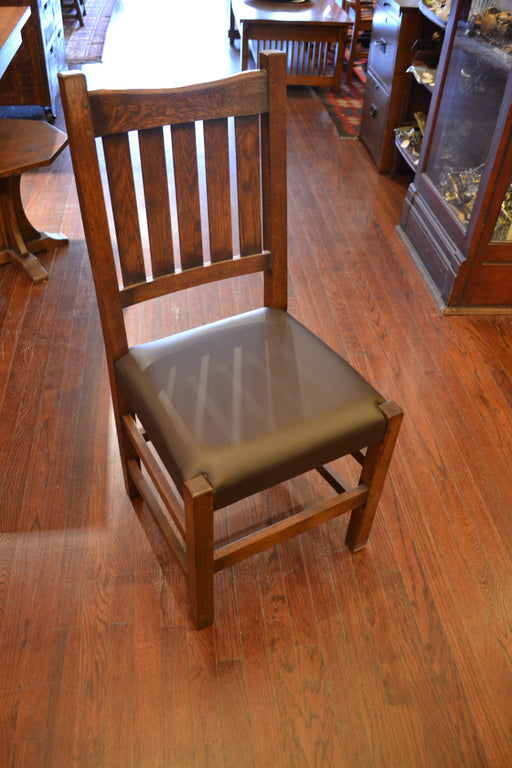 Set OF 46 Solid Oak Mission Dining Chairs - Crafters and Weavers