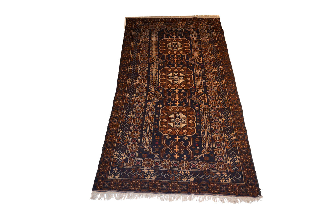 Tribal Balouchi Oriental Rug 3'5" x 6'9" - Crafters and Weavers