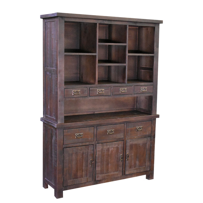 Barlow Sideboard with Hutch - Rustic Brown - 56" - Crafters and Weavers