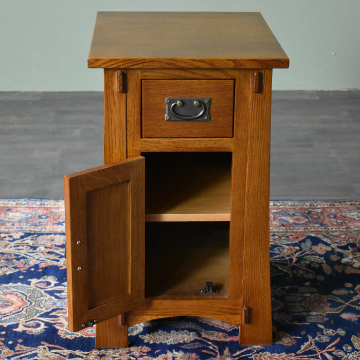 Mission Tapered Leg Narrow Nightstand - Michael's Cherry (MC-A) - Crafters and Weavers