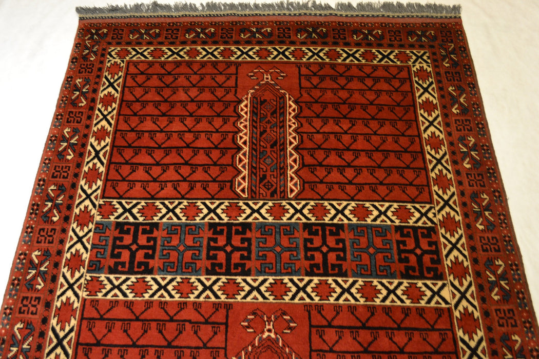 rug1328 4.1 x 5.11 Tribal Rug - Crafters and Weavers