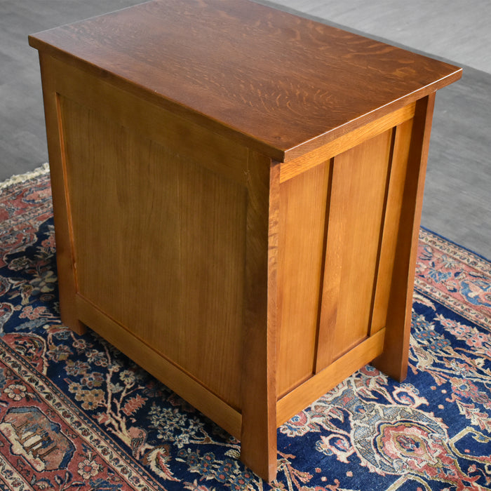 Mission Style Solid Oak Nightstand Model A3 - Michael's Cherry Stain - Crafters and Weavers