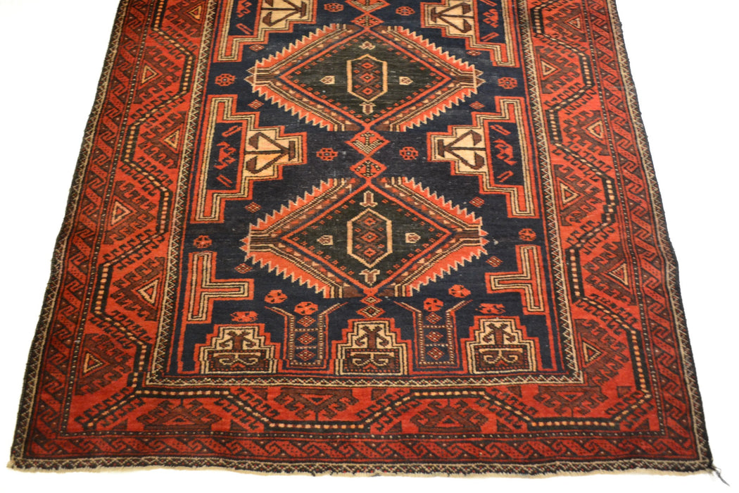 rug1099 3.11 x 7.5 Tribal Rug - Crafters and Weavers