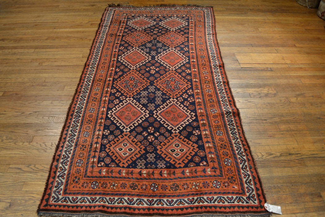 Antique Persian rug / Oriental Rug 4'1" x 8'4" - Crafters and Weavers