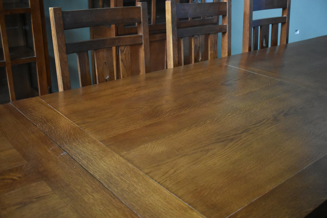 SOLD OUT Mission Stow Leaf Table & Arrow Back Chair Dining Set - Light Oak - Crafters and Weavers