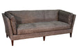 Kenmore Leather Sofa - Grey - Crafters and Weavers