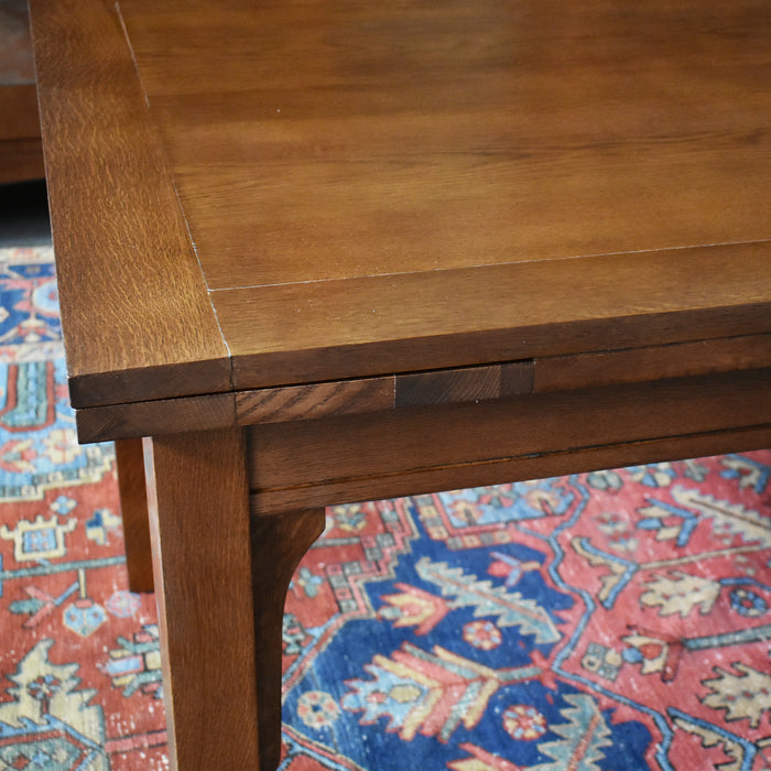 SOLD OUT Mission Stow Leaf Table & High Back Chair Dining Set - Light Oak - Crafters and Weavers