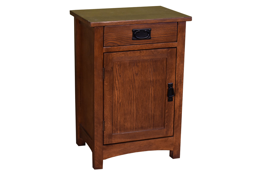 DISCONTINUED Arts & Crafts 1 Door / 1 Drawer End Table - Walnut - Crafters and Weavers