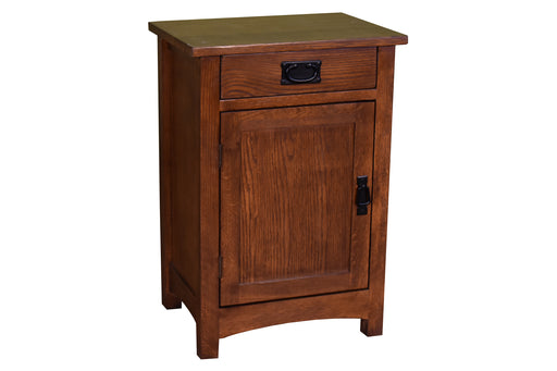 DISCONTINUED Arts & Crafts 1 Door / 1 Drawer End Table - Walnut - Crafters and Weavers