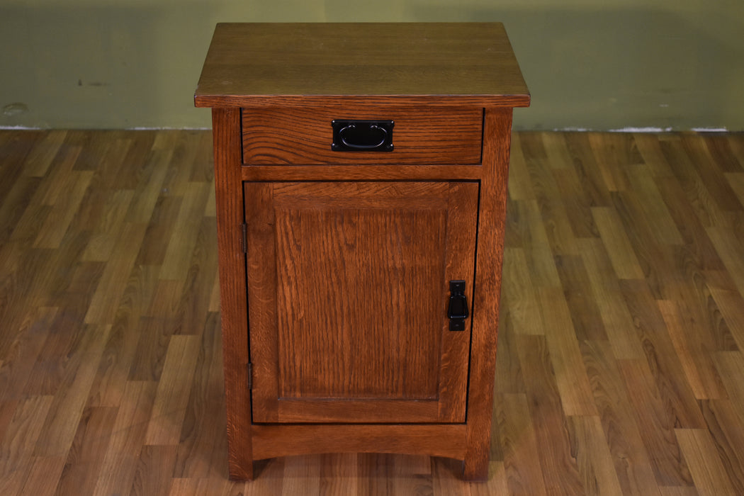 DISCONTINUED Arts & Crafts 1 Door / 1 Drawer End Table - Walnut - Crafters and Weavers