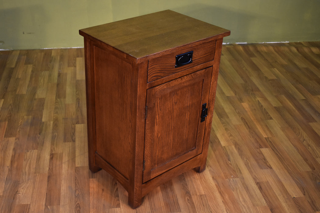 DISCONTINUED Arts & Crafts 1 Door / 1 Drawer End Table - Walnut - Crafters and Weavers