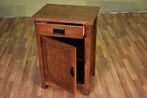 DISCONTINUED Arts & Crafts 1 Door / 1 Drawer End Table - Walnut - Crafters and Weavers