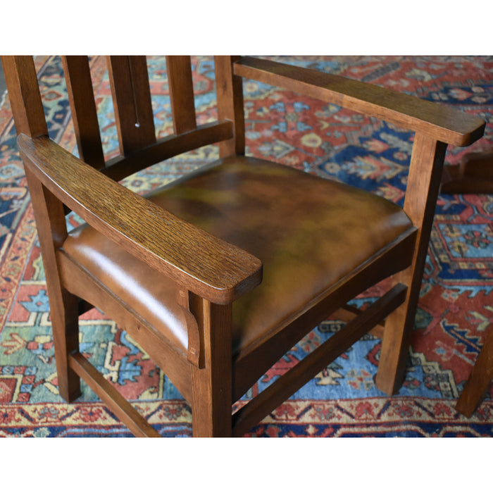 SOLD OUT Mission Stow Leaf Table & Arrow Back Chair Dining Set - Light Oak - Crafters and Weavers