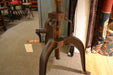 Wood and Cast Iron Crank Table - Crafters and Weavers