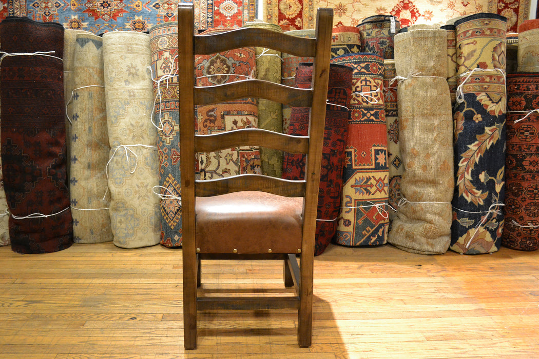 Set of 8 Rustic Solid Wood Dining Chairs - Crafters and Weavers