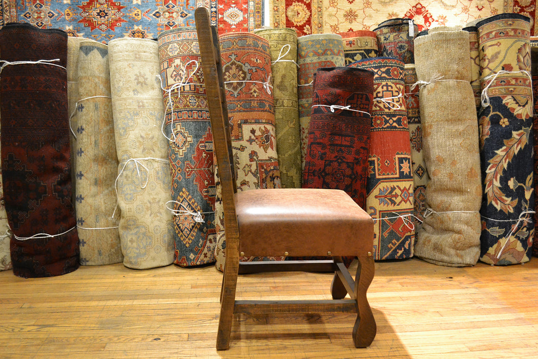 Set of 8 Rustic Solid Wood Dining Chairs - Crafters and Weavers
