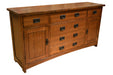 DUPLICATE LISTING Arts & Crafts / Mission Style Sideboard with 6 Drawers - Golden Oak - Crafters and Weavers