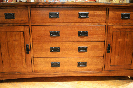 DUPLICATE LISTING Arts & Crafts / Mission Style Sideboard with 6 Drawers - Golden Oak - Crafters and Weavers
