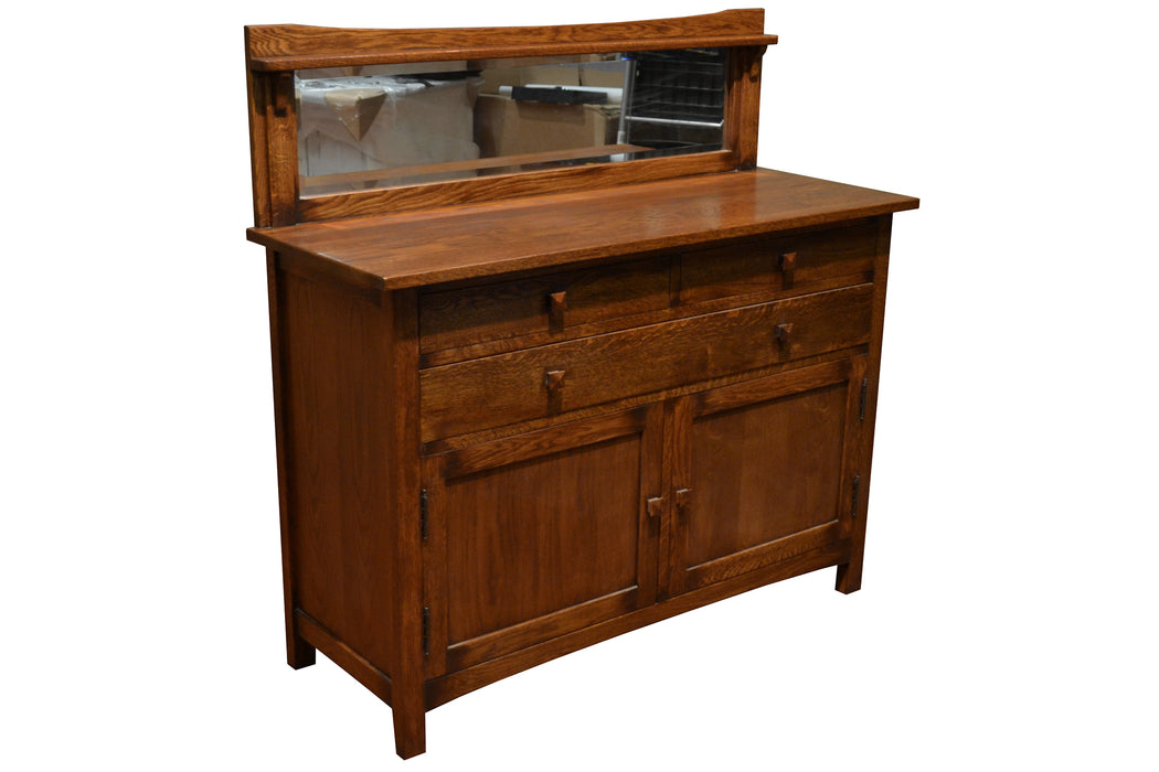 Mission Buffet Cabinet with Mirror - Dark - 50" - Crafters and Weavers